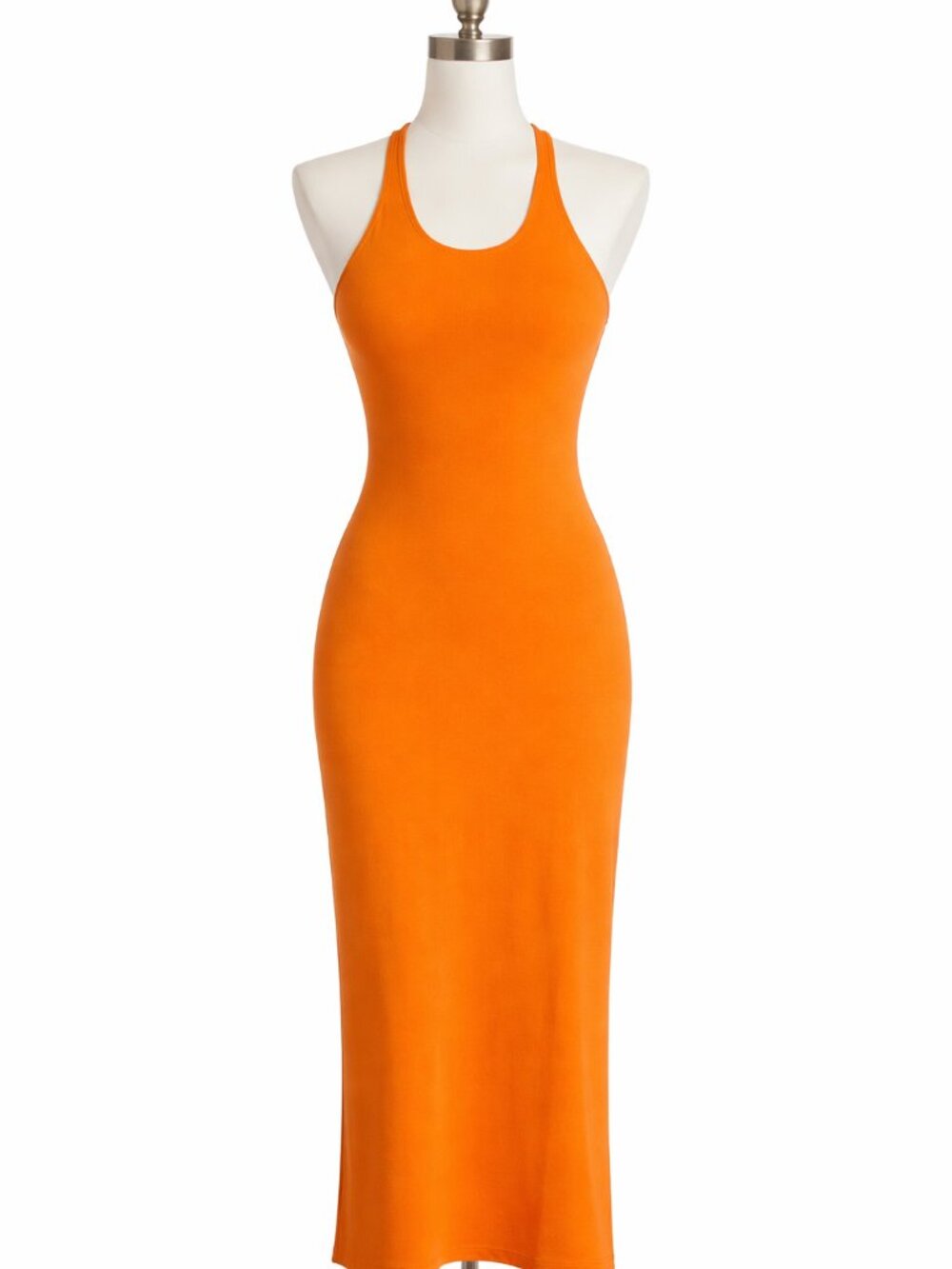 ALC Marc Ribbed Bodycon Midi Dress Tangerine S
